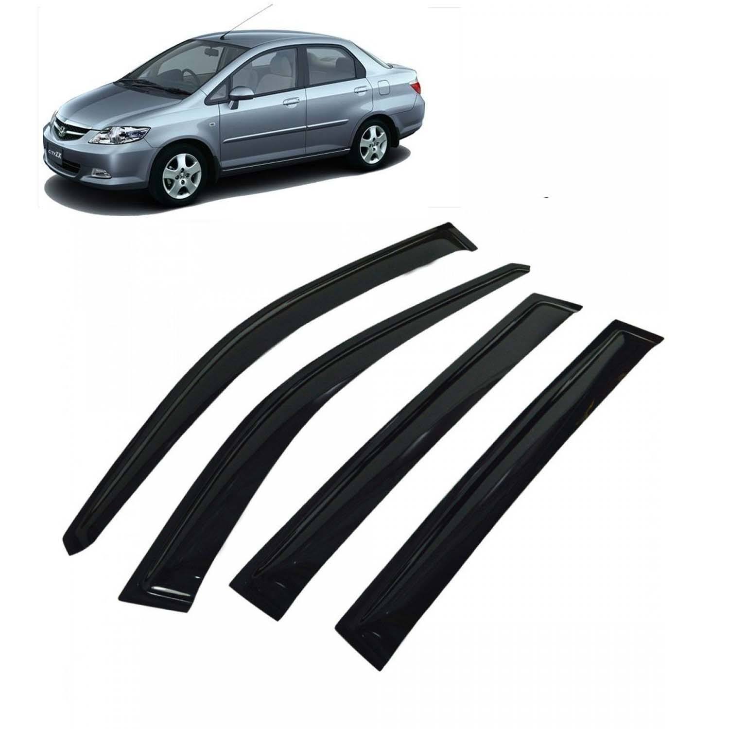 Car Window Door Visor For Honda City Zx Set Of 4 (Black)